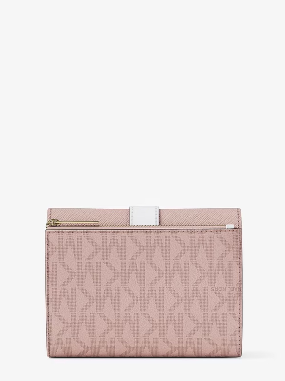 Michael Kors Blush Pink and White MK Signature Compact Wallet - Picture 10 of 16